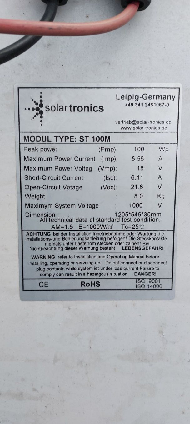 Dispositivi a energia solare: Solarmodul 100W gebraucht – Usato da Silenen venduto da pc-internet 2