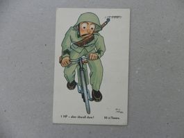 CH Humor Motiv Karte Miltär Rueblikarte Bären Radfahrer Velo