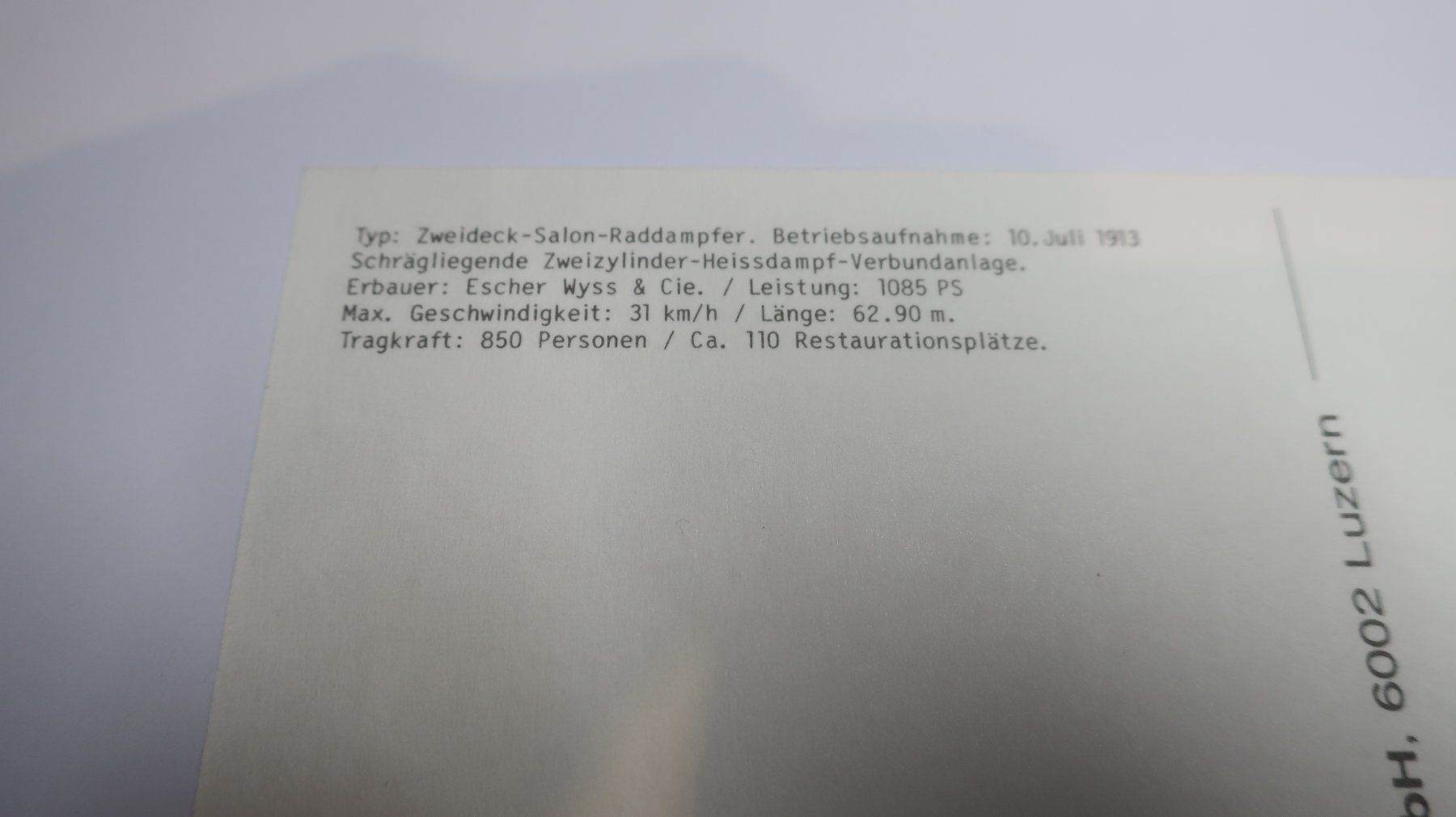 Cartoline postali: Dampffchiff Gallia 1913 Vier Walstättersee – Usato da Cormoret venduto da Pascalll2001 3