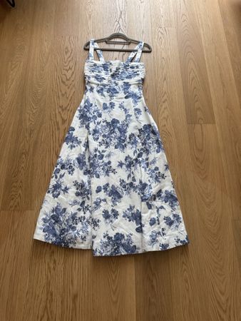Abercrombie Leinenkleid blau Blumen – Grösse S