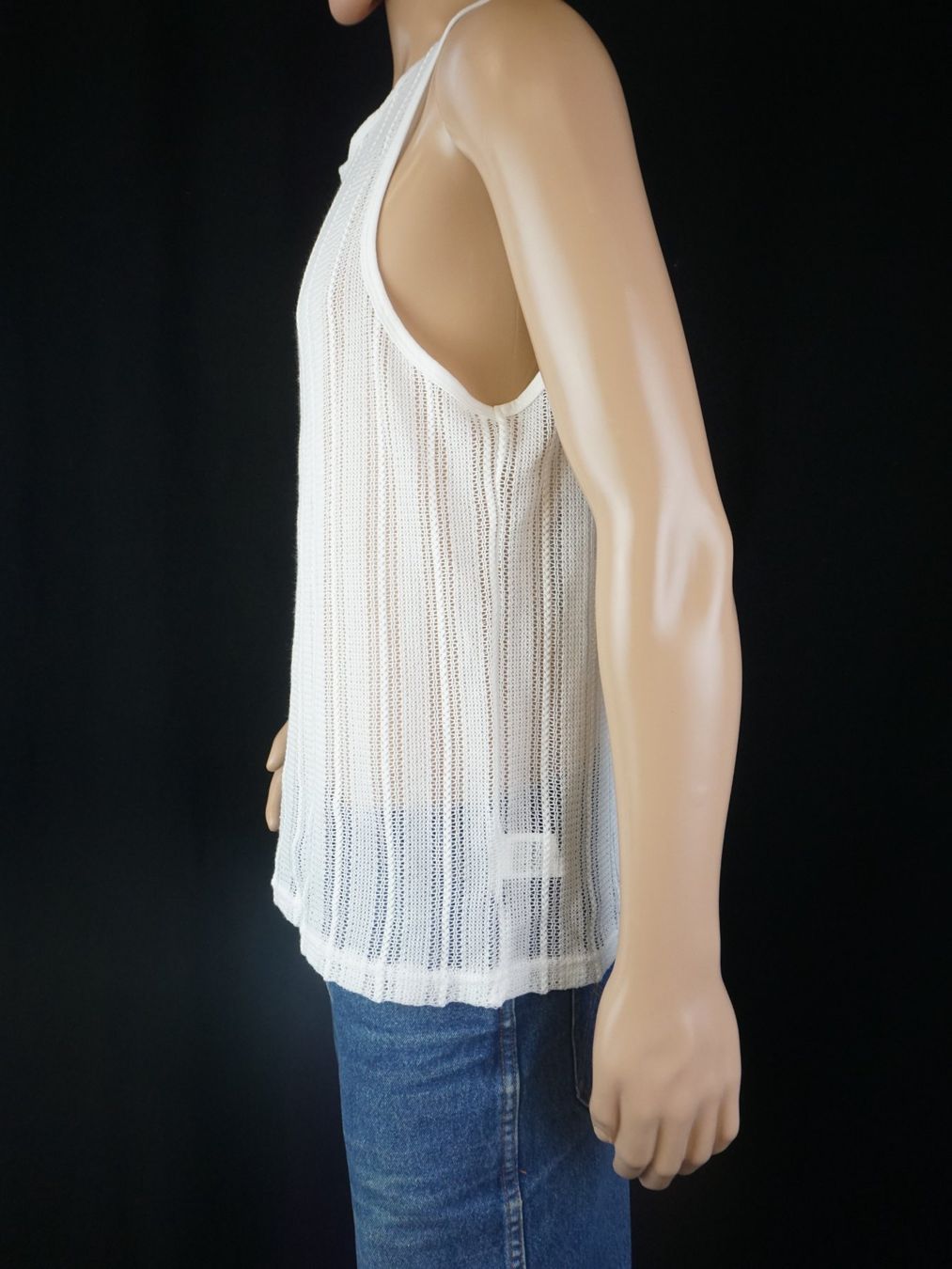 T-shirt: Weisses ärmelloses Stricktop Gr. 46 – Usato da Pratteln venduto da Restwert_Pratteln 1