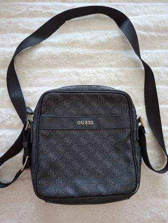 Sac bandoulière GUESS noir logo imprimé