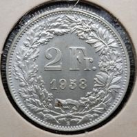 3x Silber 2.- 830/1000 1955, 1957 & 1958 unz.-stgl.
