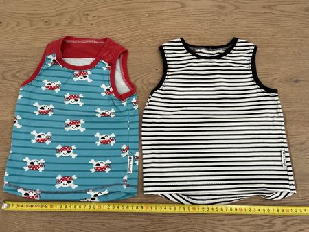 Unikate: elastische Shirts ohne Arm Piraten gestreift