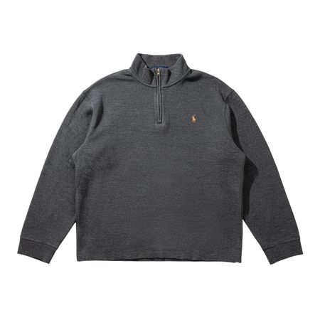 Pull 1/4 zip Ralph Lauren Estate Rib Col Camionneur Gris - L