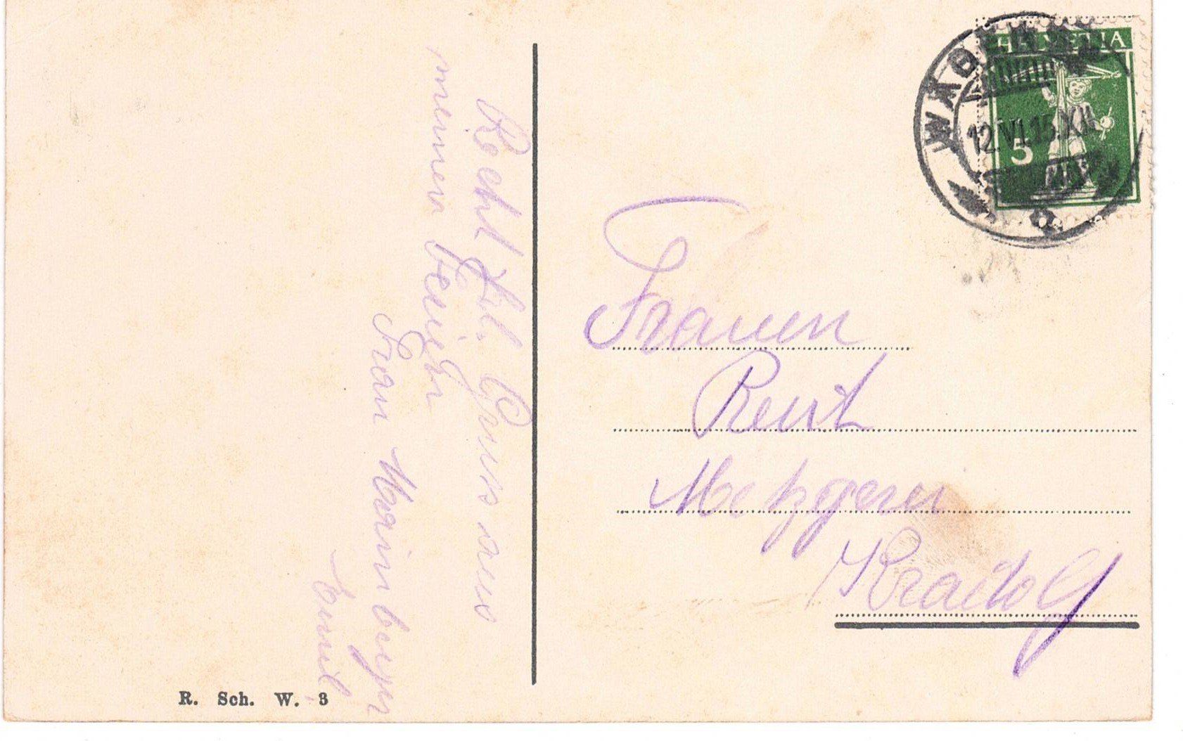 Cartoline postali: 1915 Wädenswil Dorfansicht – Usato da Kreuzlingen venduto da Koi4 1