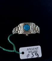 Bague Style Bracelet Montre Jubilée Turquoise Argent 925