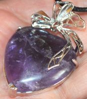 Halskette 2721 – Herz mit Schlaufe – Amethyst 47x31mm
