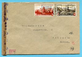 Zensurbrief von Zürich nach Werdau / Sachsen 1943 - Letzttag