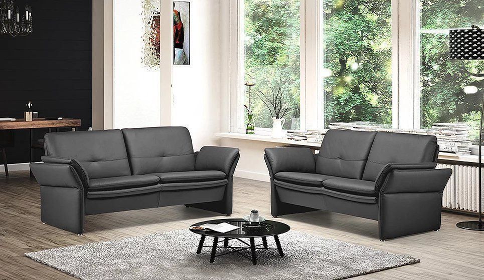 Divani: 2er und 2.5er Sofa FLORIS echtes Leder anthrazit – Nuovo (secondo la descrizione) da Unterentfelden venduto da moebelrufli