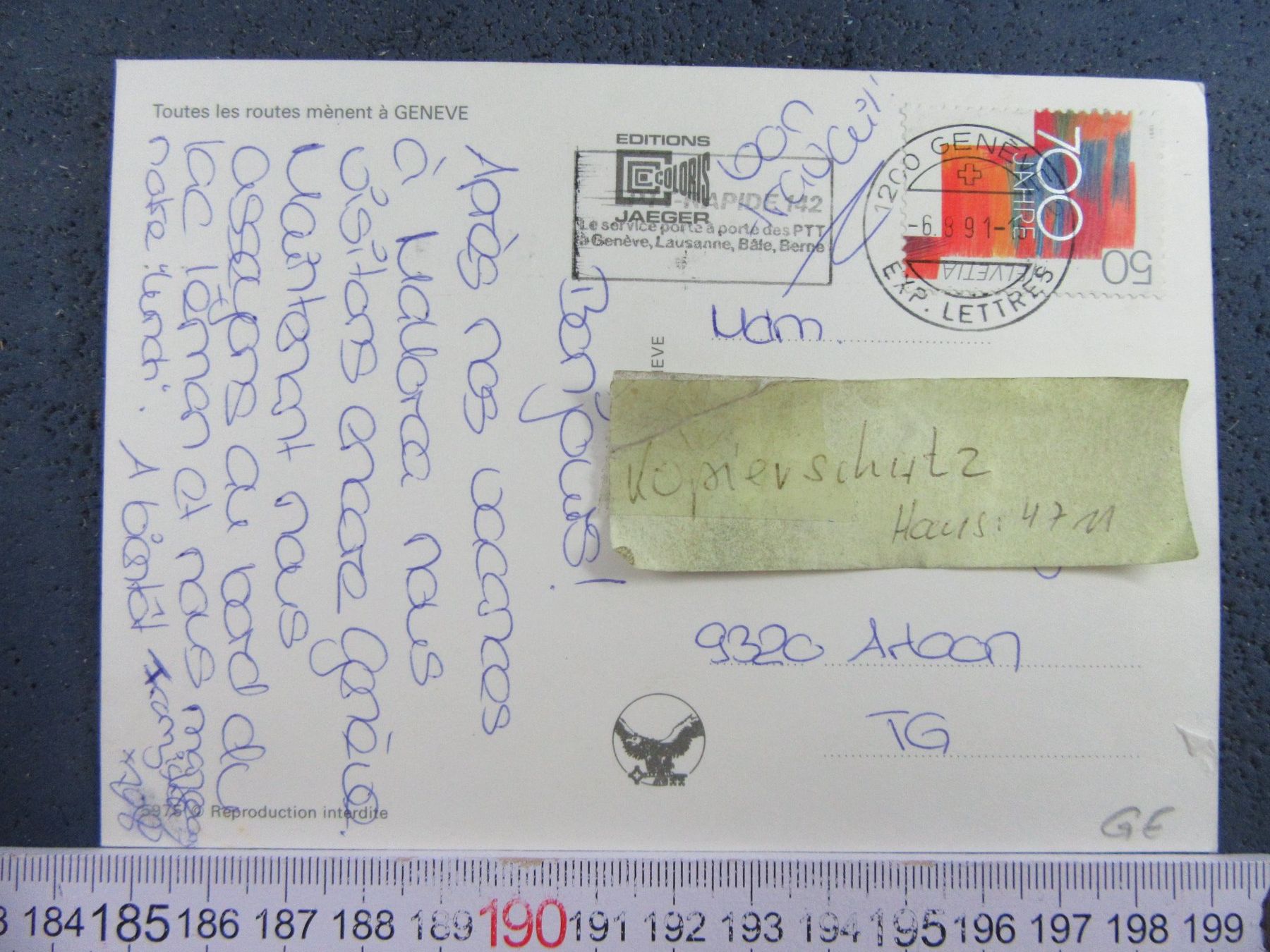 Cartoline postali: GENEVA GE AK – Usato da Ettingen venduto da Hausi4711 1