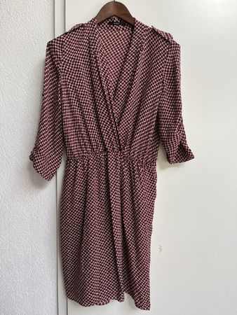 Kleid Gr. 38 Windsor Seidenkleid Sommerkleid Weinrot Muster 