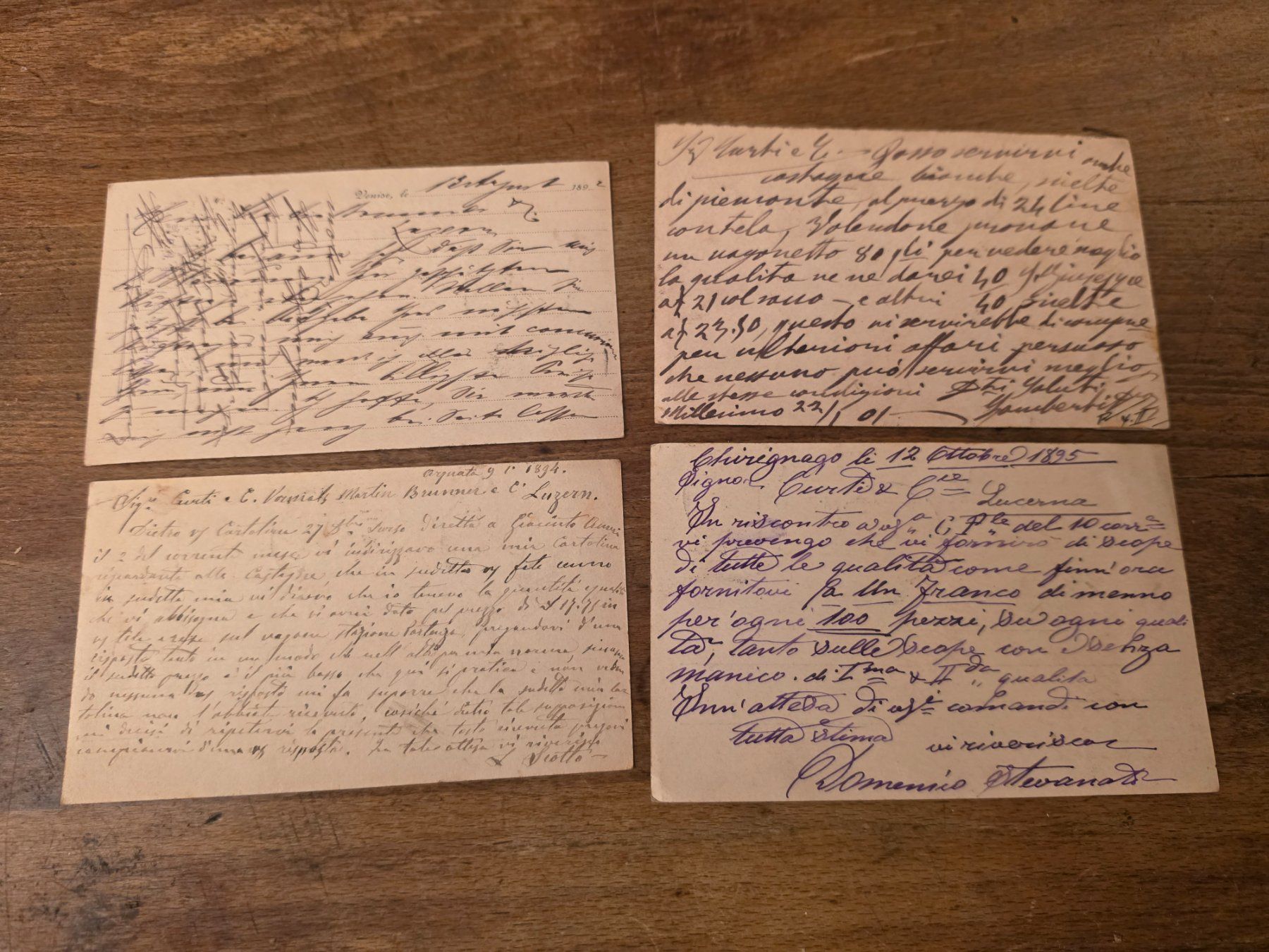 Alle Briefmarken: ITALIA '800 4 cartoline postali da 1.-- – Gebraucht aus Monte Carasso von giave 1