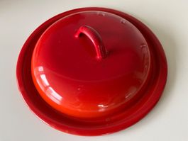 Roter Emaille Pfannendeckel