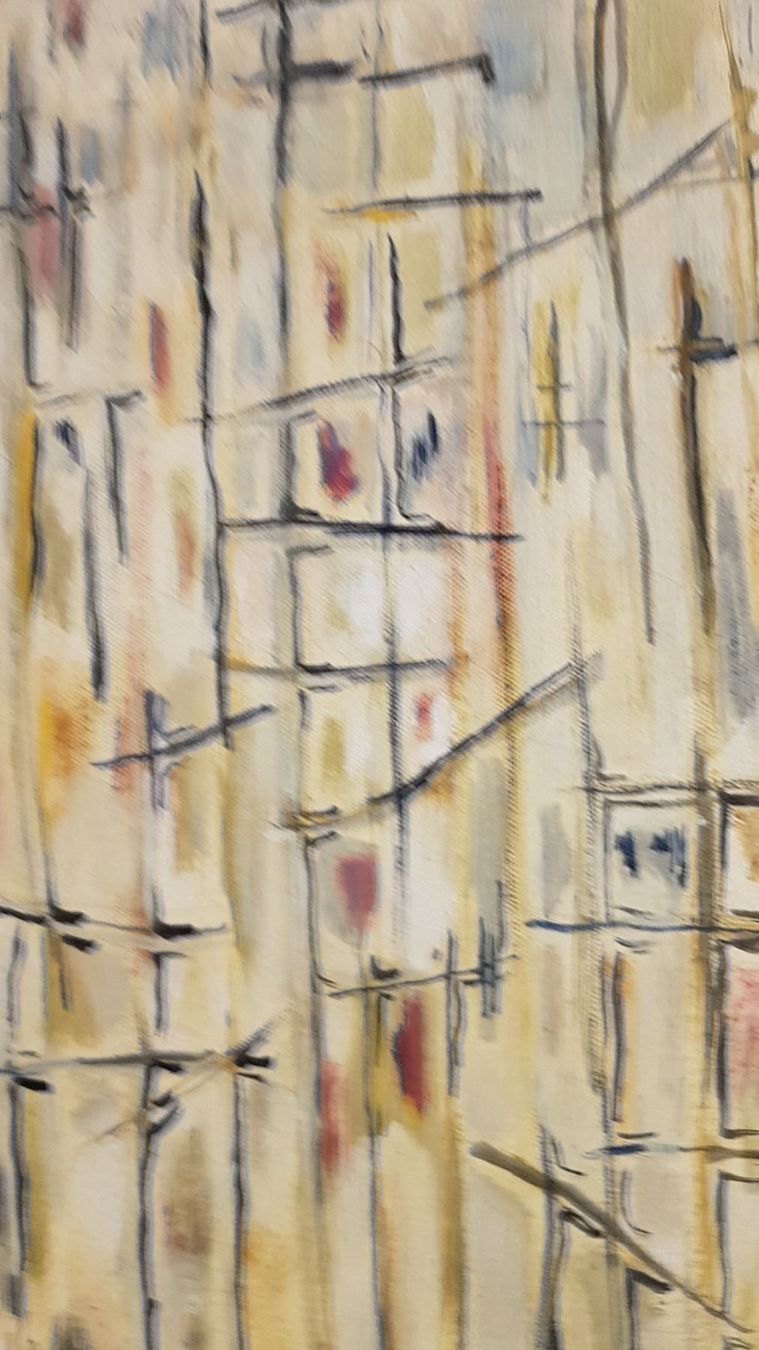 Dipinti: S. HELIAS beau tableau abstrait daté 77 – Usato da Lausanne venduto da leneko 1