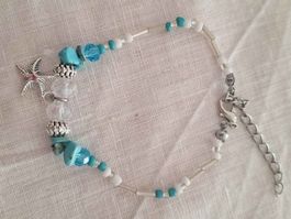 Perlen Armband Sommer Strand Türkis NEU