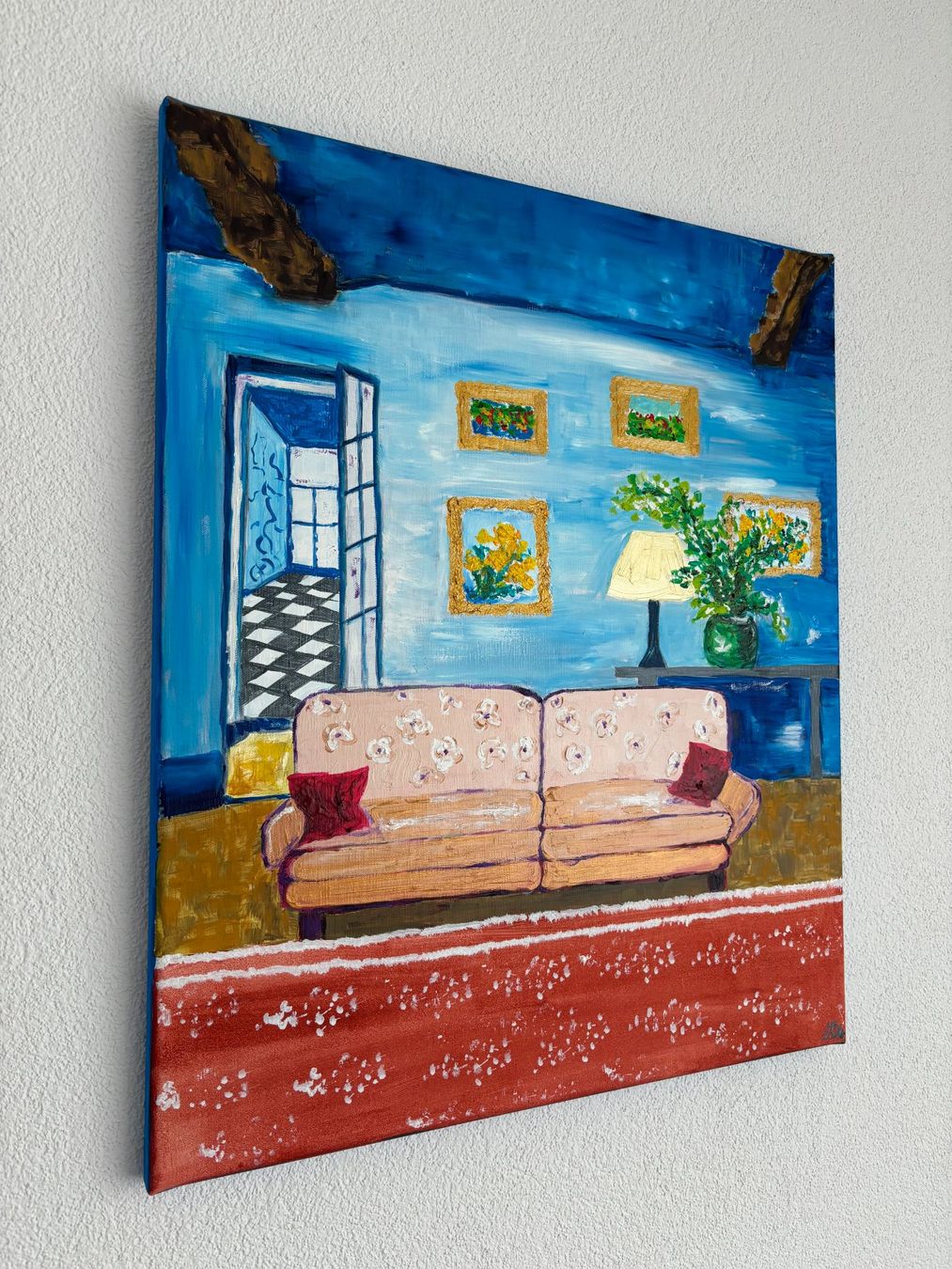Gemälde: Gemütliches Wohnzimmer - Ölbild auf Leinwand – Neu (gemäss Beschreibung) aus Cham von Felha 5