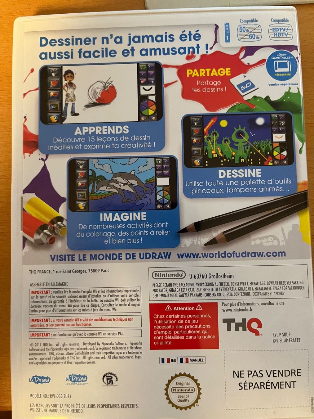 Jeux: Jeu Wii uDraw studio dessiner facilement – D'occasion à Moutier par Loco65 1