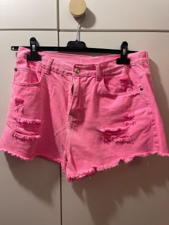 Jeans corto rosa fluo
