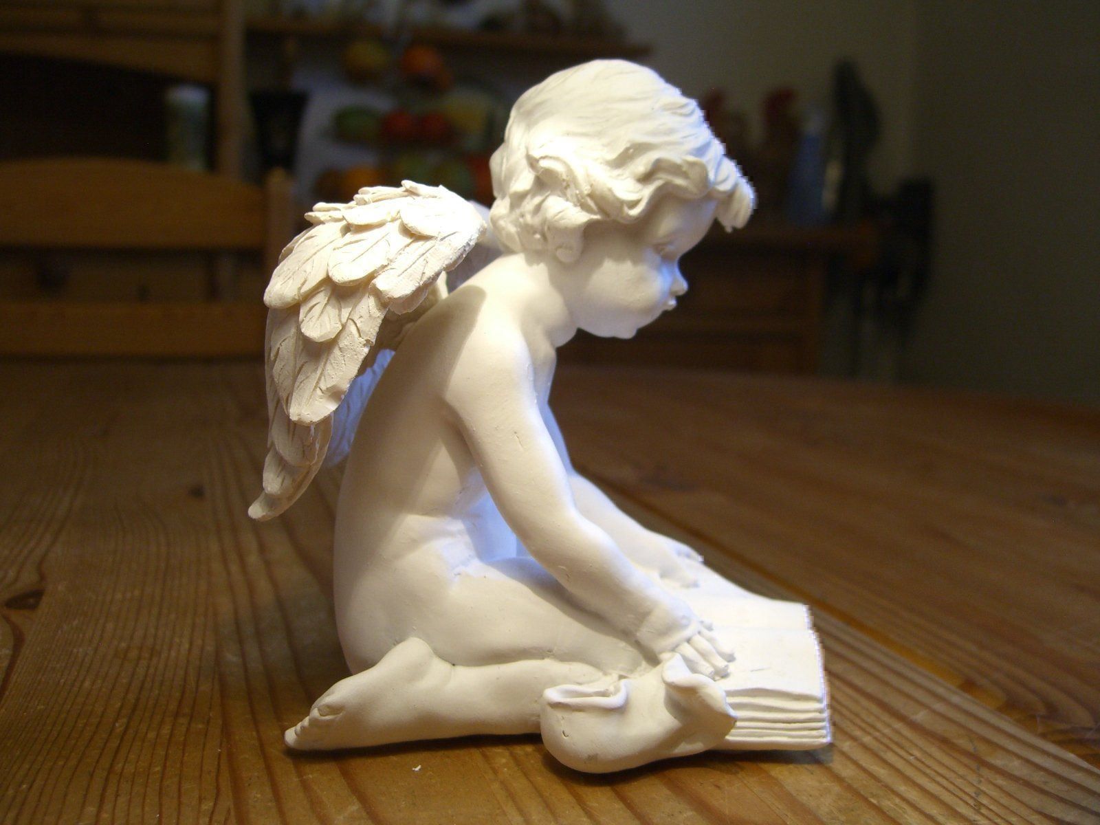 Statuette: herziger Engel mit Buch, Kunststein, neu – Nuovo (secondo la descrizione) da Winterthur venduto da Ghandi5 5