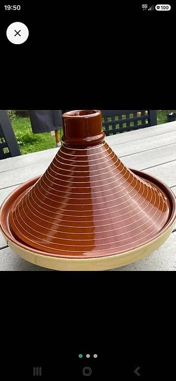 Ciotole: Tagine terre cuite brun avec décor rayures neuve – Usato da Monthey venduto da Chez-Dani-81 2
