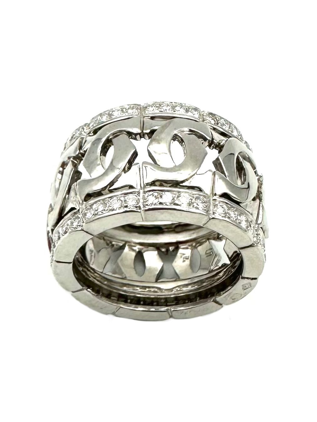 Cartier Anelli: CARTIER. Collection "Entrelacé", bague or blanc et diamants – Usato da Renens VD venduto da Diademe.sarl 1