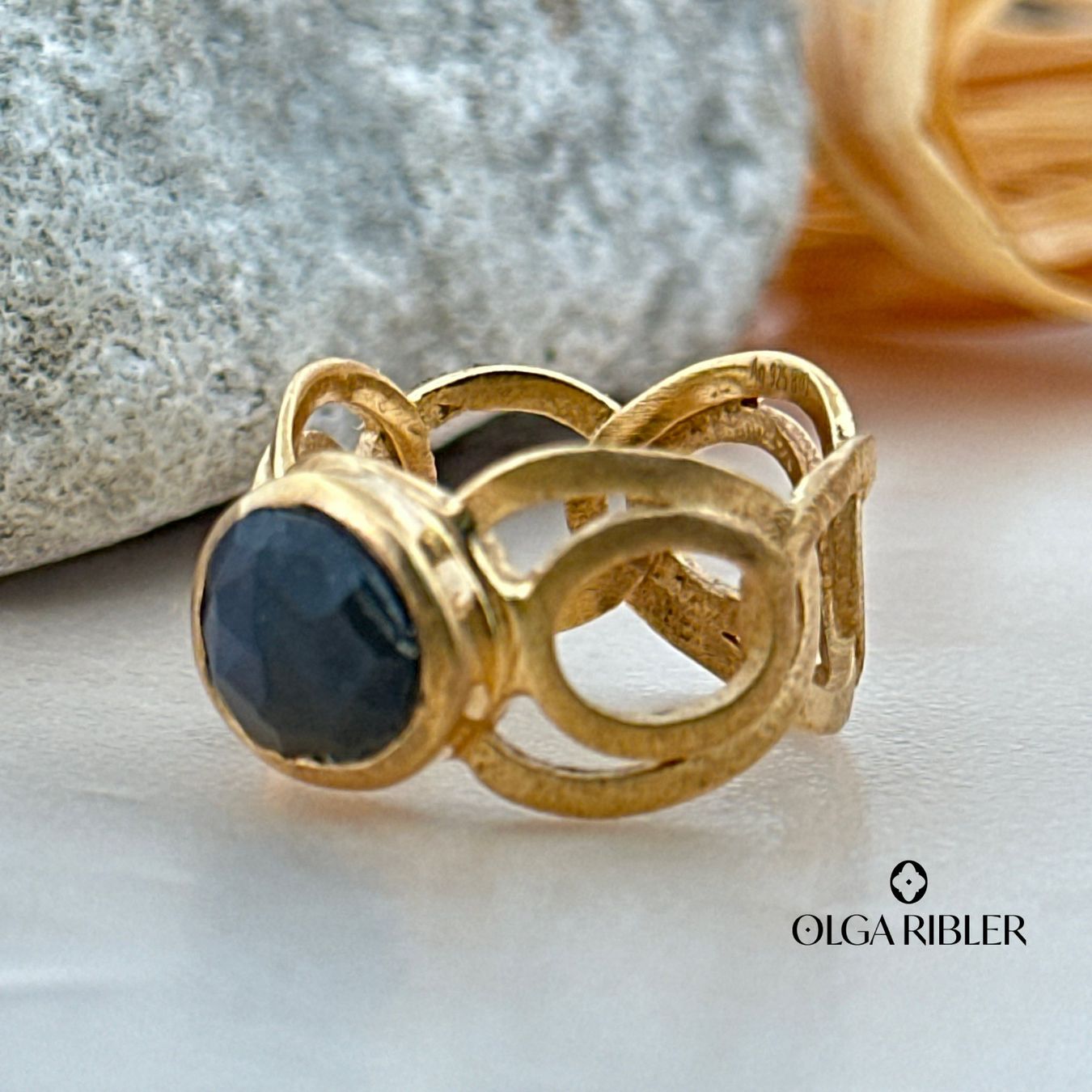 Olga Ribler Ringe: Labradorit Ring Sterling Silber gelbvergoldet Ringgrösse 50 – Neu (gemäss Beschreibung) aus Luzern von Schmuckoutlet 6