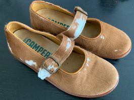 Camper Ballerinas Felloptik braun weiss Gr.36