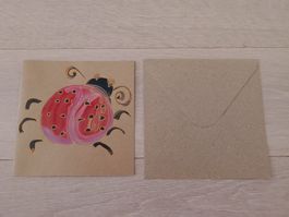 Handgemachte Bei mir Karte mit Umschlag - 15 cm X 15 cm.