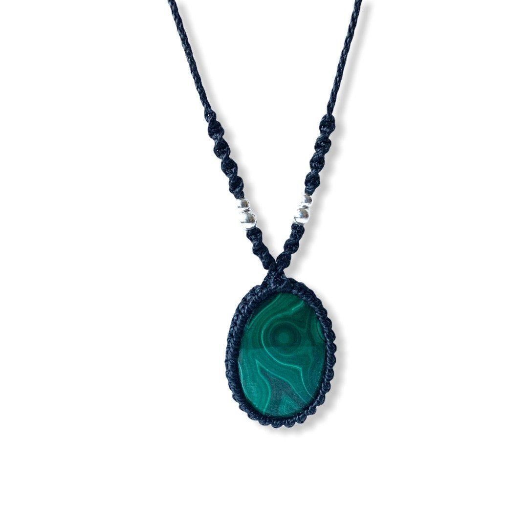 Catenine: MALACHIT CABOCHON EDELSTEIN KETTE – Nuovo e nell'imballaggio originale da Zürich venduto da MEVAS-Schmuck 2