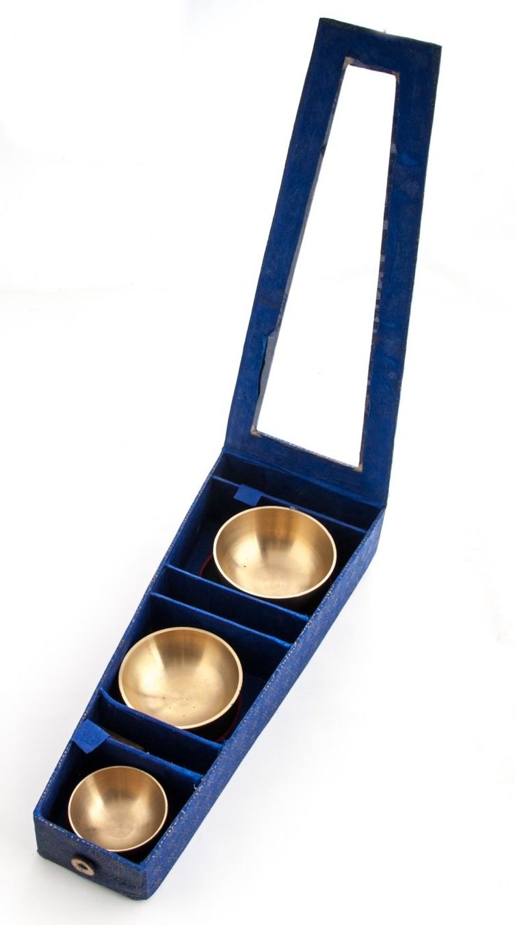 Strumenti musicali: Klangschalen 3erSet - in blauer Box – Nuovo e nell'imballaggio originale da Mauren venduto da Yeelen 1
