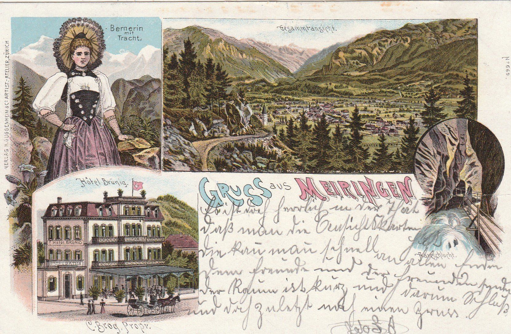 Cartoline postali: Meiringen Hotel Brünig – Usato da Rorschacherberg venduto da fratovi2