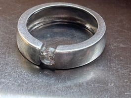 Silber Ring mit Zirkonia Stein  (56/57)
