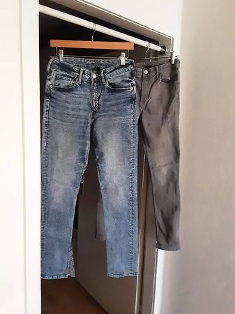 2x H&M Jeans Slim Fit/Skinny?| Gr. 170, denim und grau