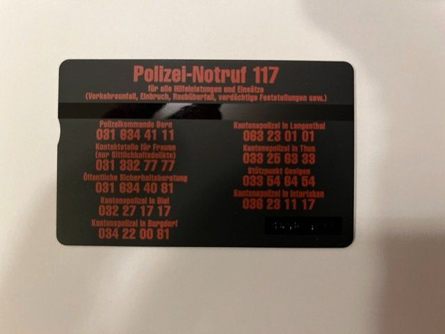 Schede telefoniche: PTT p-taxcard 5.- Kantonspolizei Bern alte Version – Usato da Niederwil AG venduto da dahu75 1