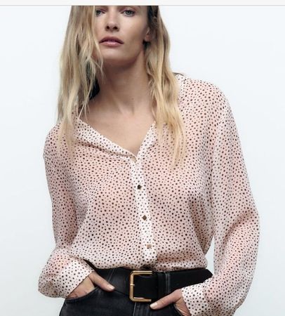 ZARA halbdursichtige Bluse Hemdbluse Gr.M (38-40) NEU