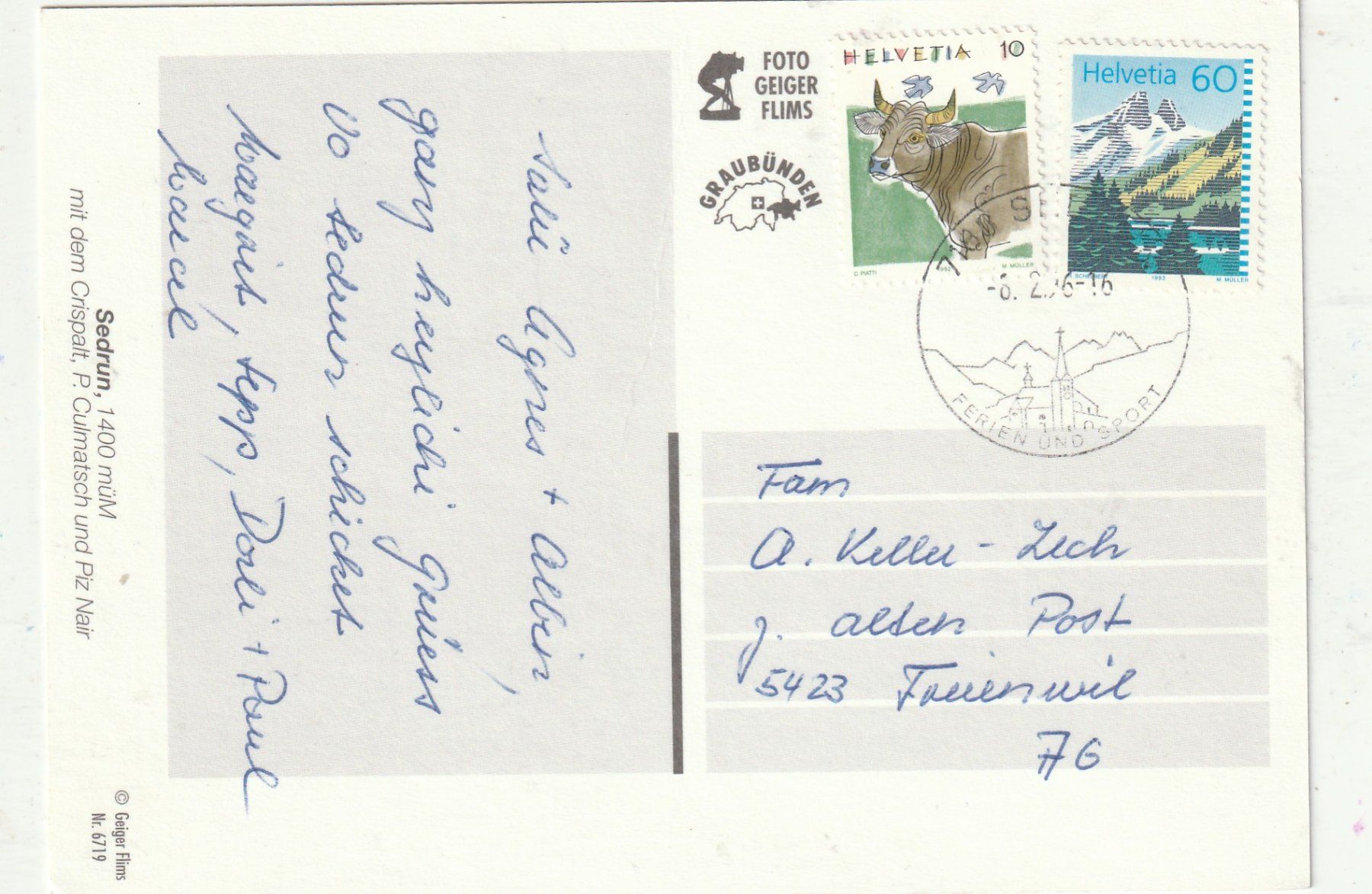 Cartes postales: 2 Karten Sedrun – D'occasion à Lumbrein par made02 2