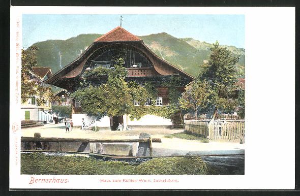 Cartoline postali: Interlaken, Bernerhaus, Gasthaus Haus zu – Usato da Berlin venduto da bartko-reher