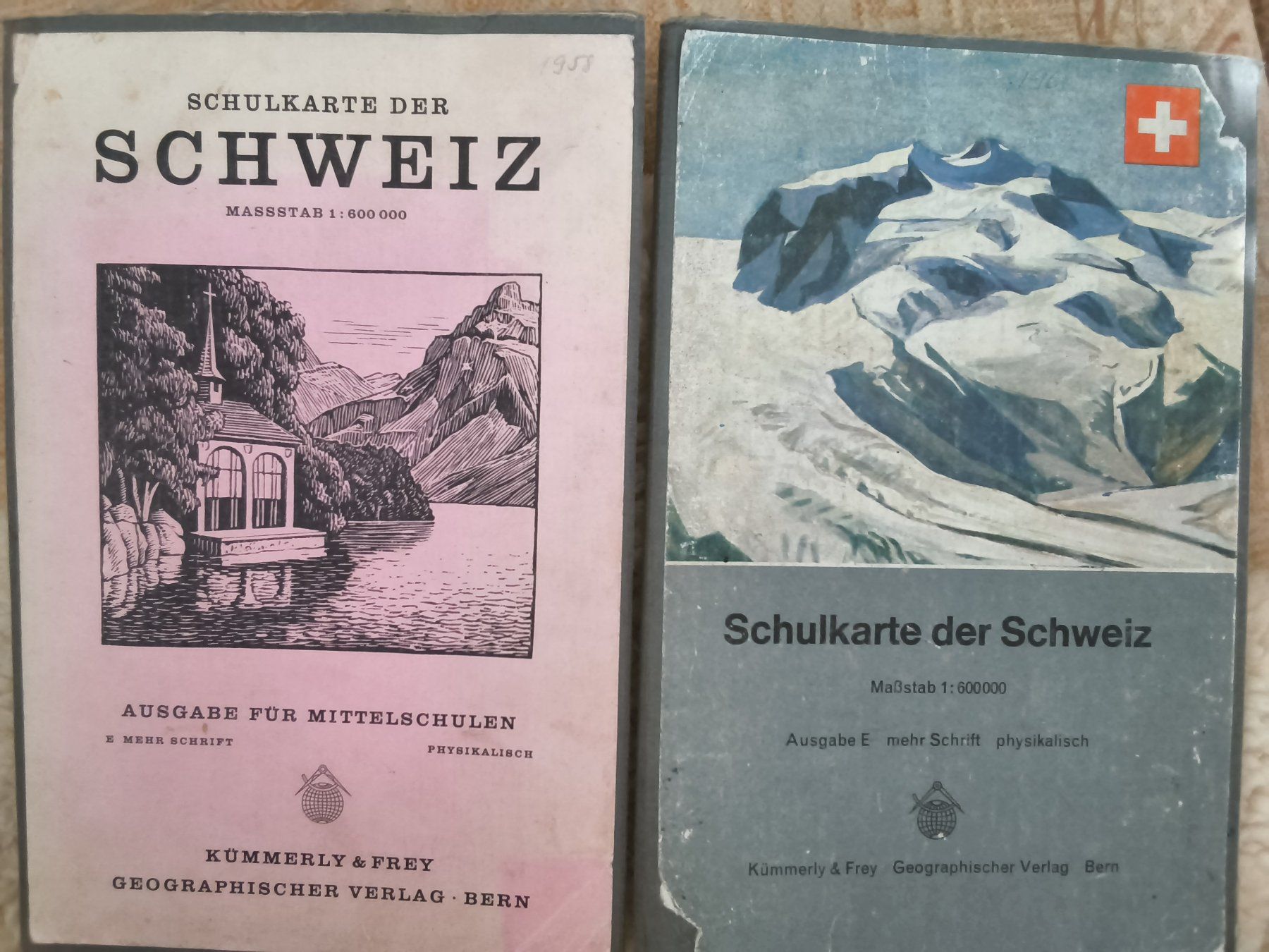 Cartes géographiques & atlas: Set mit 8 antiken CH schulkarten ab 1900 - 1958 – D'occasion à Hallau par histoiremerveilleuse 5