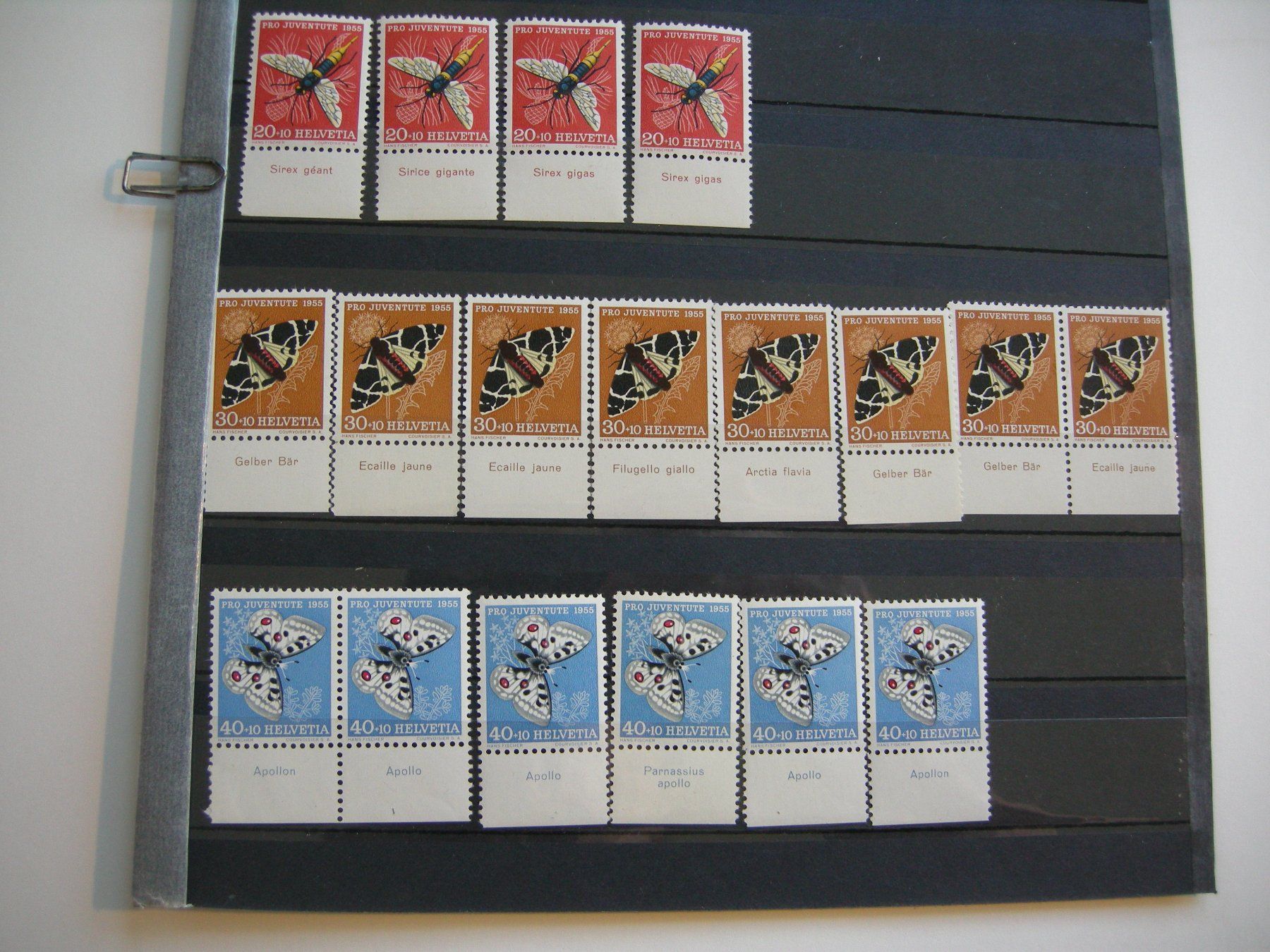 Tutti i francobolli: 1955 PRO JUVENTUTE TABS, RESTLOT, POSTFRISCH/** – Usato da Rüti ZH venduto da jupi1945 3