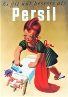 PERSIL WASCHPULVER 1945 Gritli + Puppe - Original Plakat