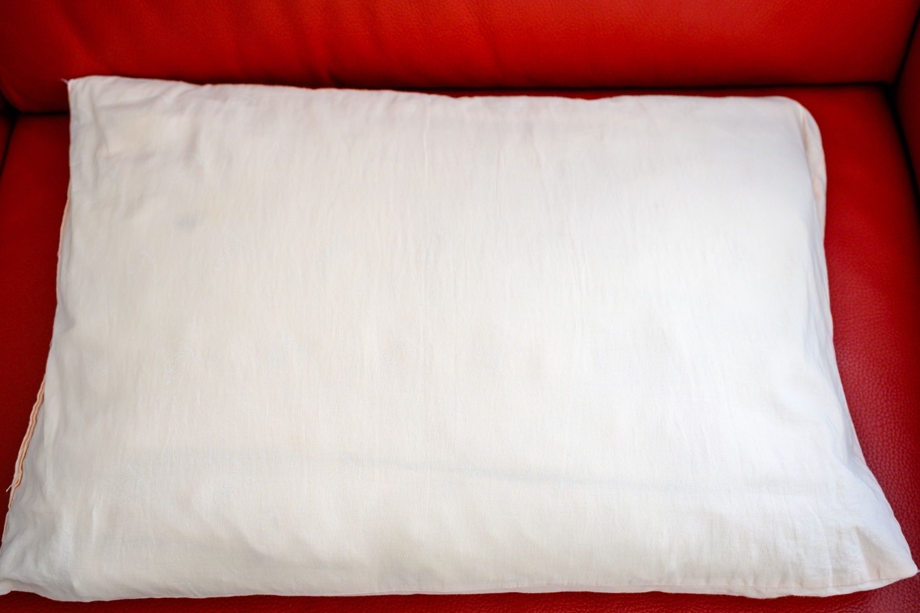 Weiches IKEA Kopfkissen & roter Kissenbezug (Gebraucht) in St.Pantaleon für CHF 1 – mit Lieferung auf Ricardo kaufen