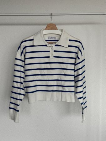 Mango Strickpullover im Polo-Stil – Grösse S