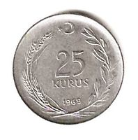Münze 25 Kurus 1969 Türkei