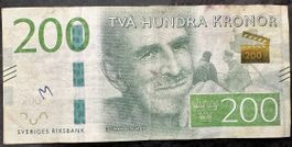 200 Schwedische Kronen Banknote - Ingmar Bergman Motiv