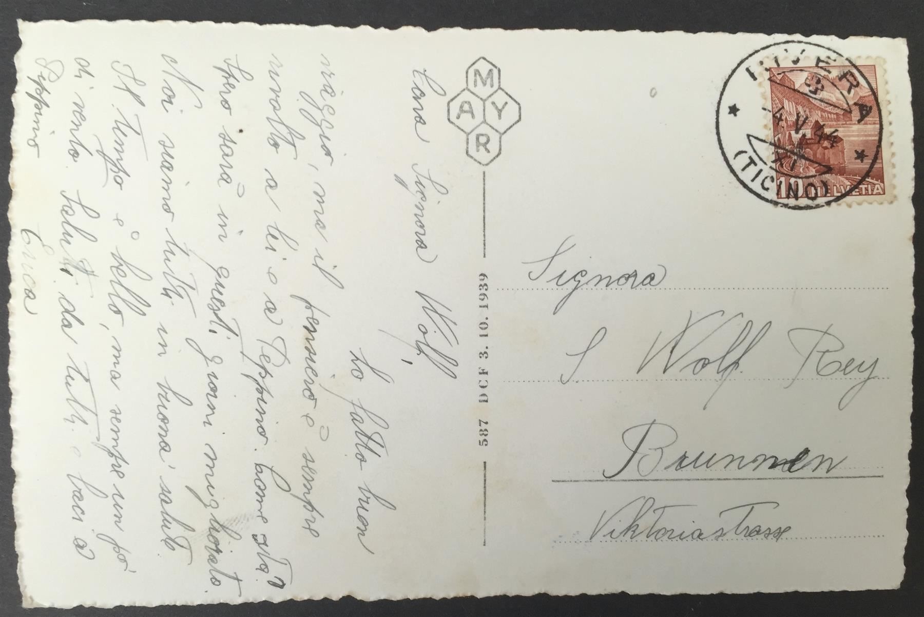 Cartoline postali: RIVERA Viale della Stazione - Auto - Tanksäule – Usato da Jona venduto da philajona 1