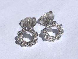 Runde Ohrstecker 925er Sterling Silber mit Zirkonia, top