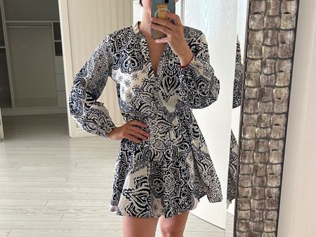 Zara white/blue summer dress (XS/S)