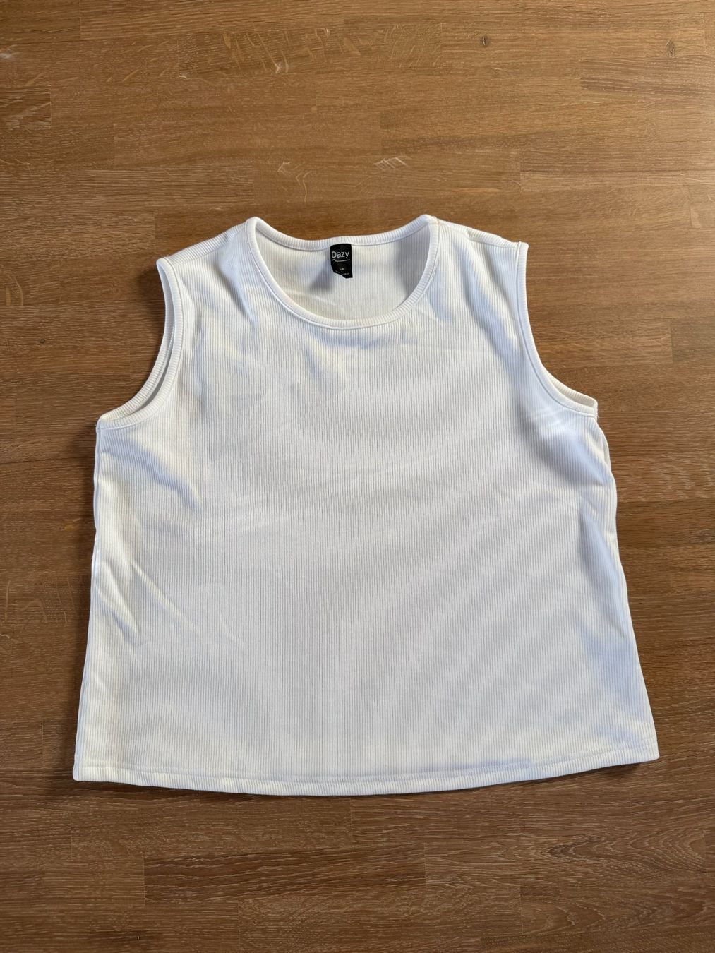 Shein Top: Débardeur côtelé blanc Dazy – Usato da Rossemaison venduto da Carduelis
