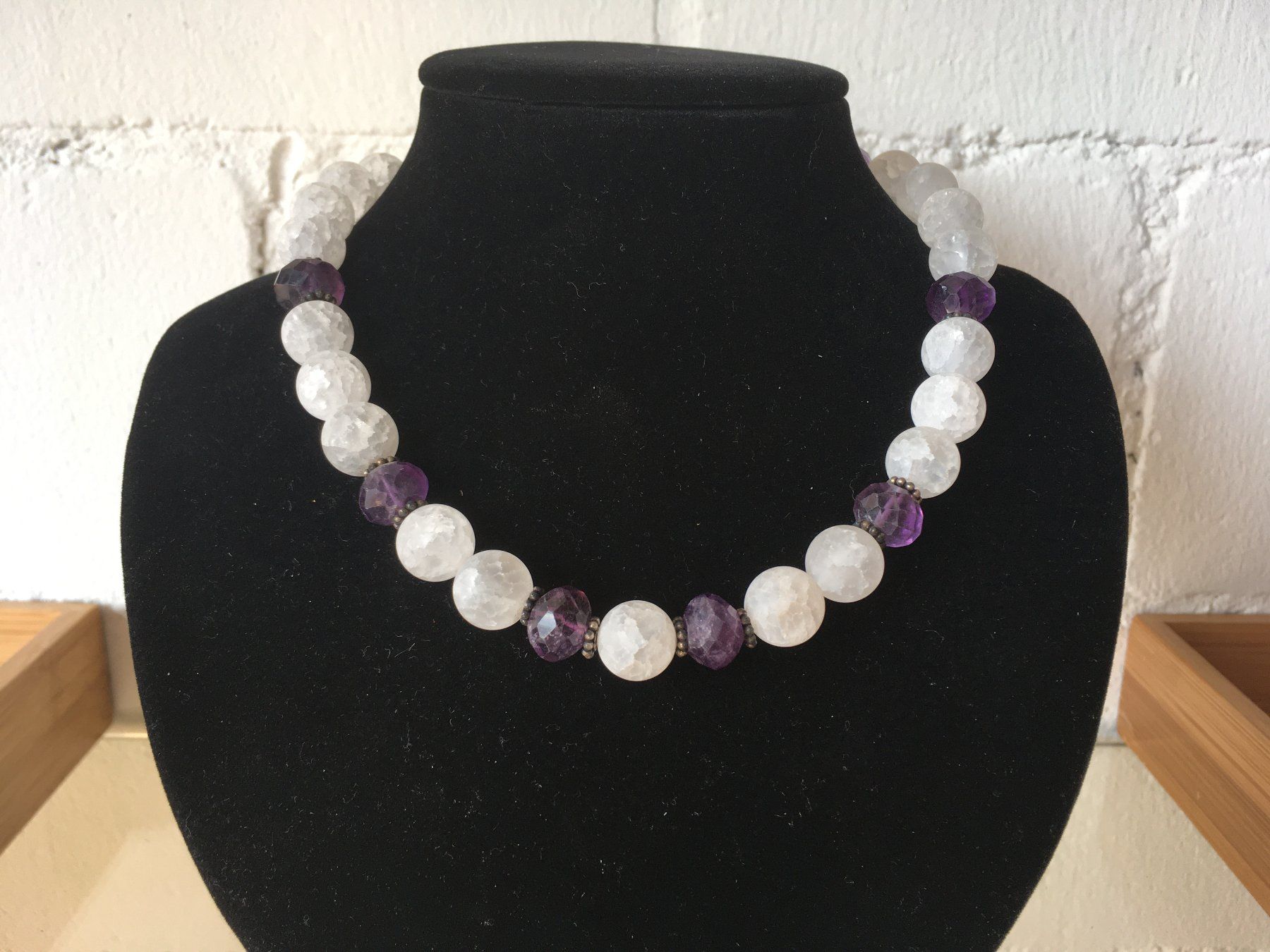 Catenine: BERGKRISTALL / AMETHYST / SILBERTEILE  LÄNGE 40cm – Nuovo e nell'imballaggio originale da Aesch ZH venduto da LiquidAktion 1